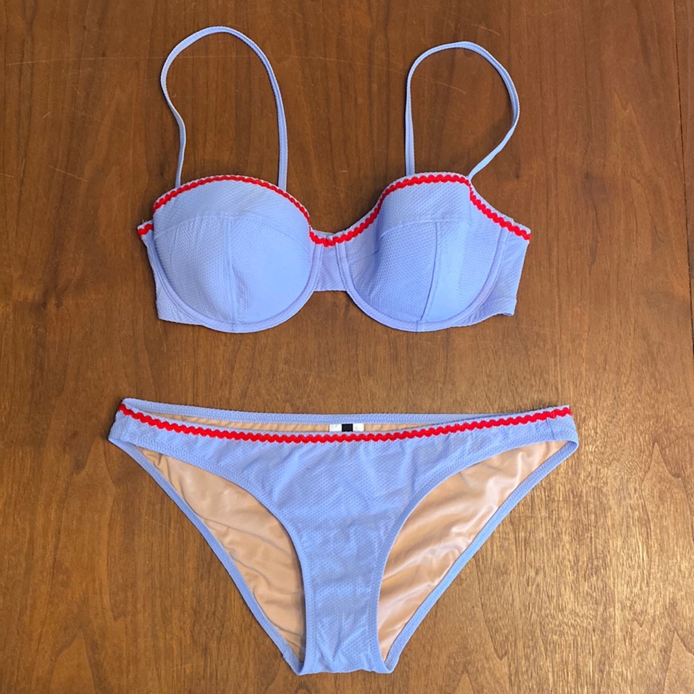 J Crew 32D Underwire Ric-rac Bikini set